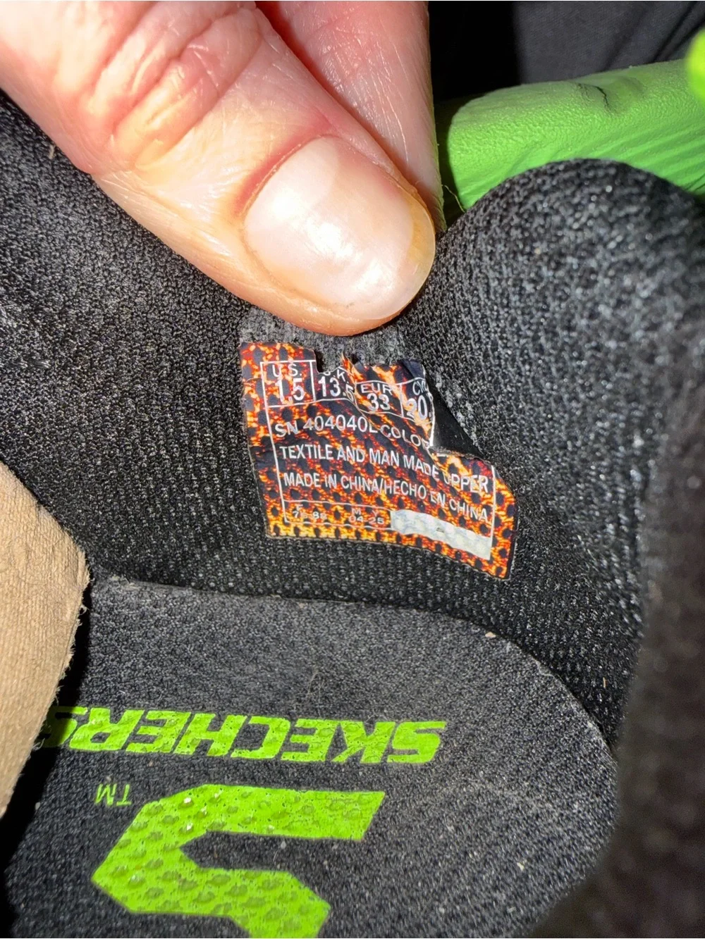Skechers Kids Neon Green and Orange Light-Up Athletic Sneakers